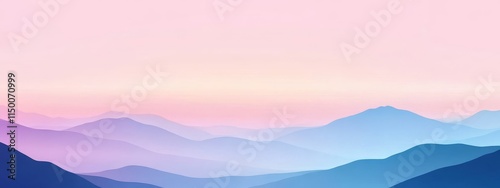 Pastel mountains at sunrise.