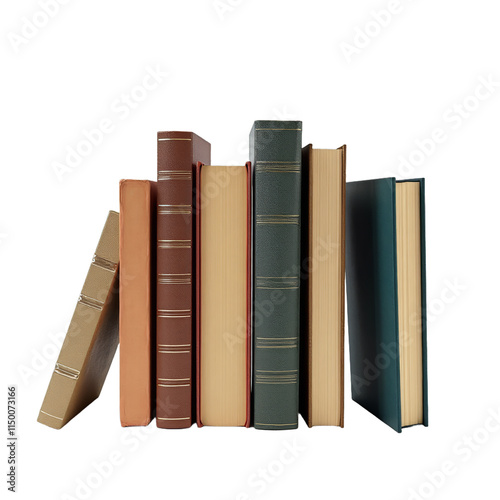 Collection of hardcover books with gold trim