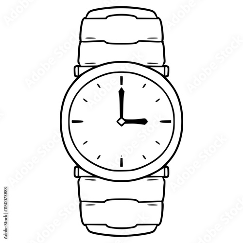 wristwatch illustration hand drawn outline vector