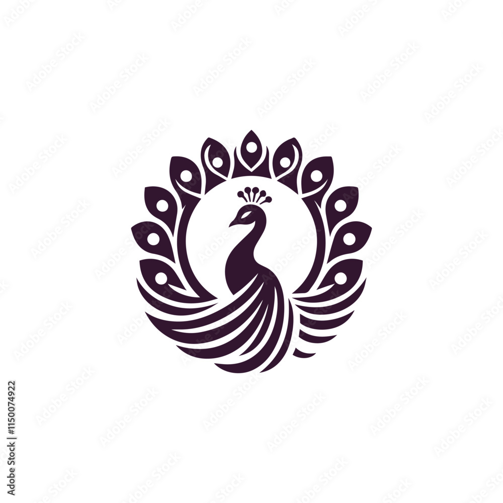 Simple peacock logo design vector Simple peacock logo design vector
