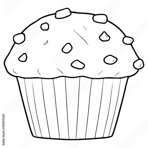 muffin illustration hand drawn outline vector