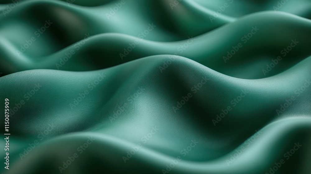 Obraz premium Abstract teal wavy fabric texture.