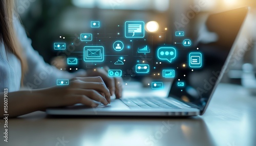 Wallpaper Mural online chat assistance bot helping customers with AI, virtual assistant, customer service support, artificial intelligence for business, automated chatbot, online customer help Torontodigital.ca