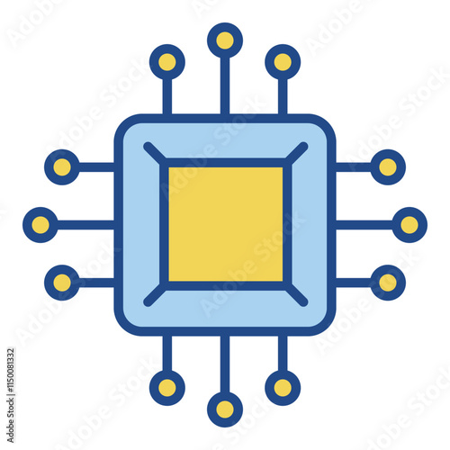 Micro chip icon isolated on white background