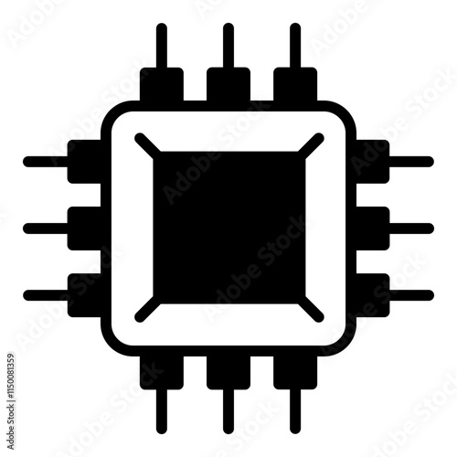 Micro chip icon isolated on white background