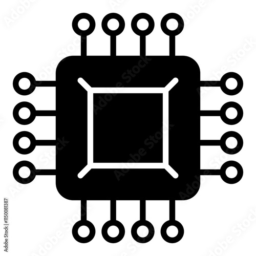 Micro chip icon isolated on white background