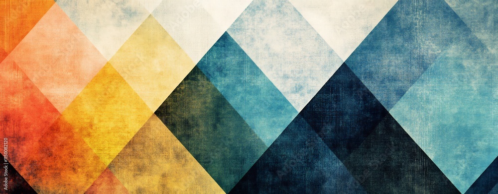 Vibrant Geometric Abstract Background with Overlapping Triangular Shapes in Retro Color Palette Vibrant Geometric Abstract Background with Overlapping Triangular Shapes in Retro Color Palette