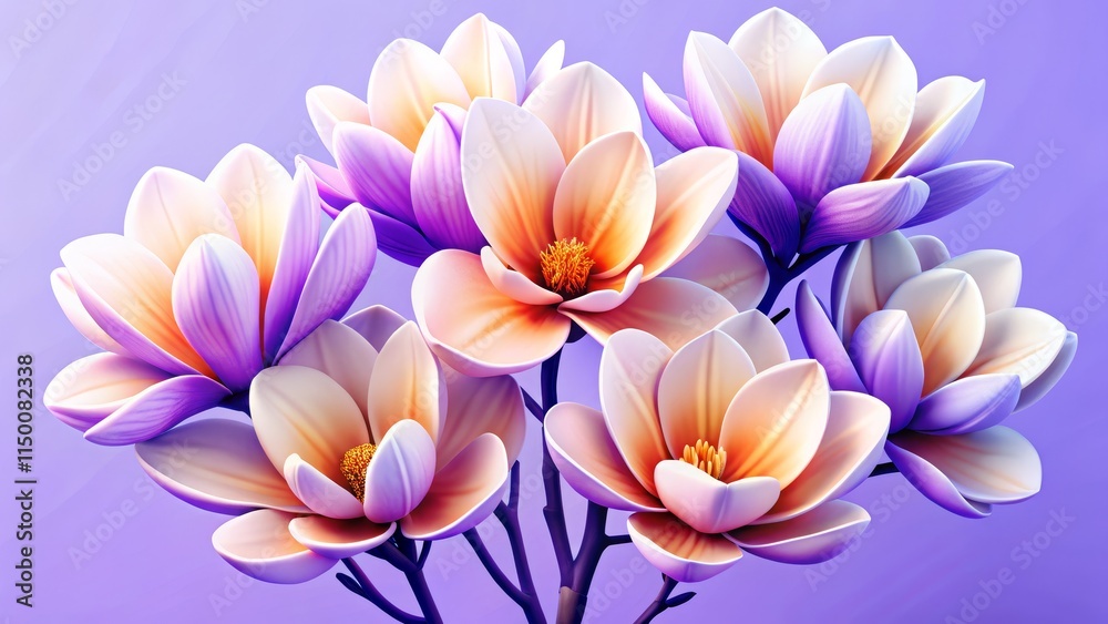 Beautiful Isolated Flowers on a Soft White Background Displaying Elegance Beautiful Isolated Flowers on a Soft White Background Displaying Elegance