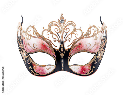 A colorful  opera carnival masquerade mask on isolated transparent background png



