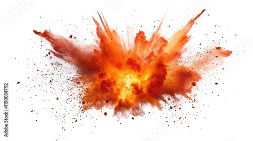 realistic explosion on white background.