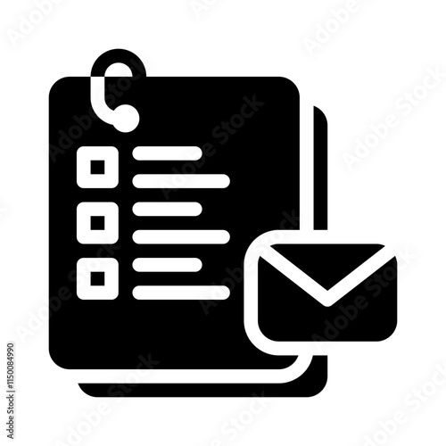 mailing list glyph icon