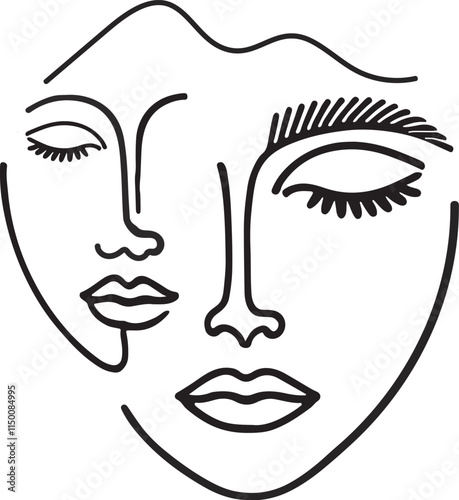 illustration of a person face line art