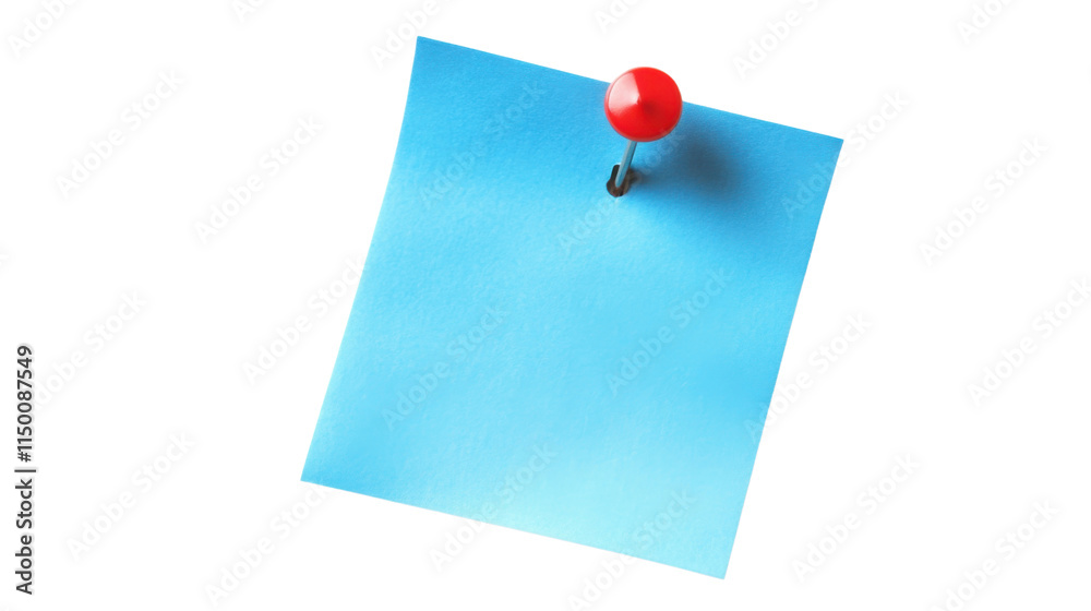 Blue post-it note, transparent background Blue post-it note, transparent background