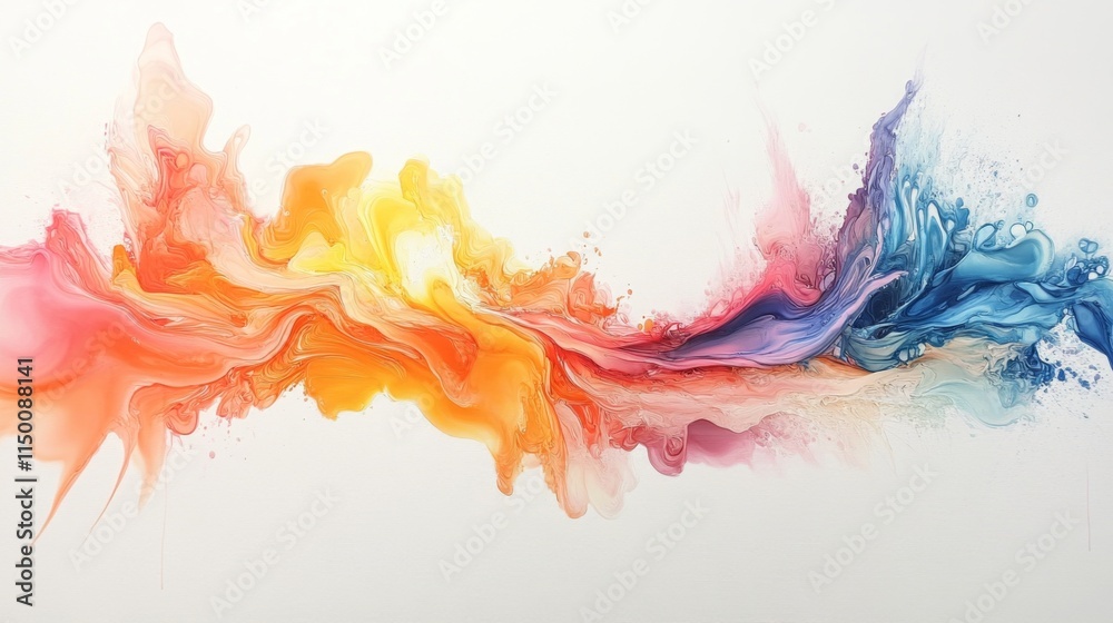 Fototapeta premium Abstract Colorful Fluid Acrylic Pour Painting Artwork