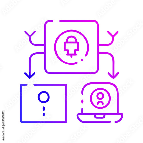 Minimalist ransomware icon with lock, laptop, and data flow. Perfect for content about cybersecurity, data protection, and digital threats. Symbol of danger, viruses, and data breaches Free Download Minimalist ransomware icon with lock, laptop, and data flow. Perfect for content about cybersecurity, data protection, and digital threats. Symbol of danger, viruses, and data breaches - GFXLoad