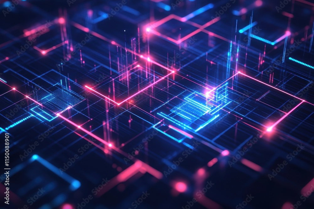 Abstract digital network glowing lines. (1) Abstract digital network glowing lines. (1)