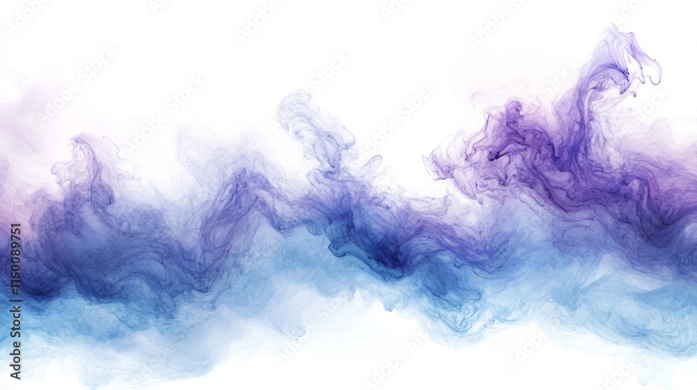 Fototapeta premium Abstract Blue And Purple Ink Swirls In Water