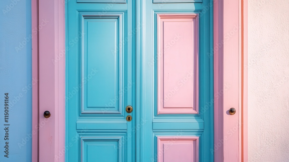 pastel door in gentle blues and pinks, captured in rich 4K detail, each soft color adding to the calm, inviting feel of the entryway pastel door in gentle blues and pinks, captured in rich 4K detail, each soft color adding to the calm, inviting feel of the entryway