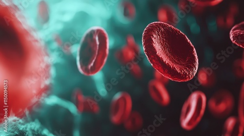 Red blood cells in vein. Health, cardiovascular system photo