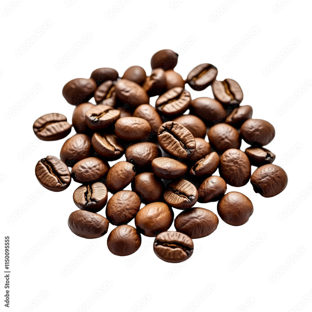 Coffee beans in a pile on black background Coffee beans in a pile on black background
