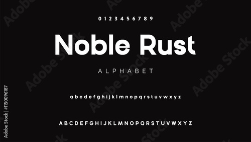 Abstract modern sans serif alphabet font.