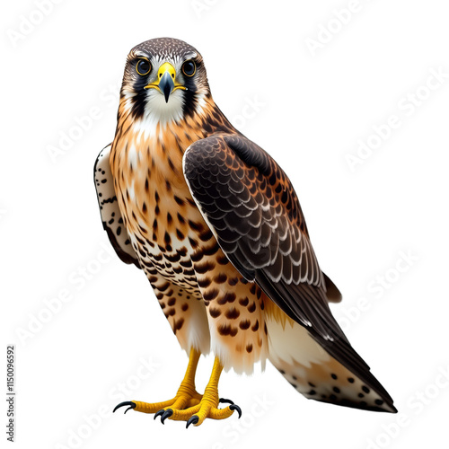 Closeup of falcon with yellow beak
