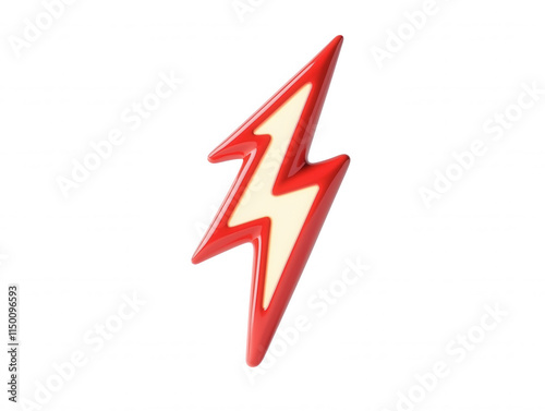 Vibrant Lightning Bolt Symbol in Red and Yellow Colors Ideal for Templates, and Creative Projects Representing Energy and Power photo