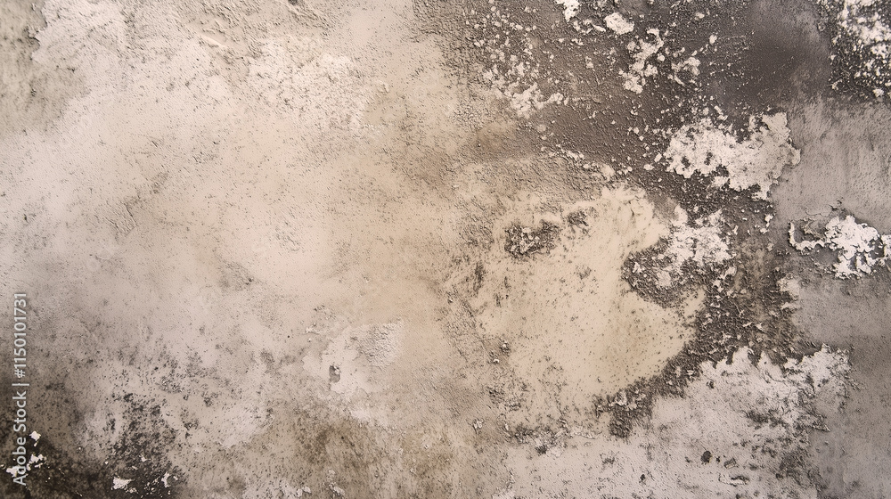 Weathered Concrete Wall Texture: Grunge Urban Background with Mold and Decay