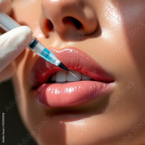 woman applying gloss