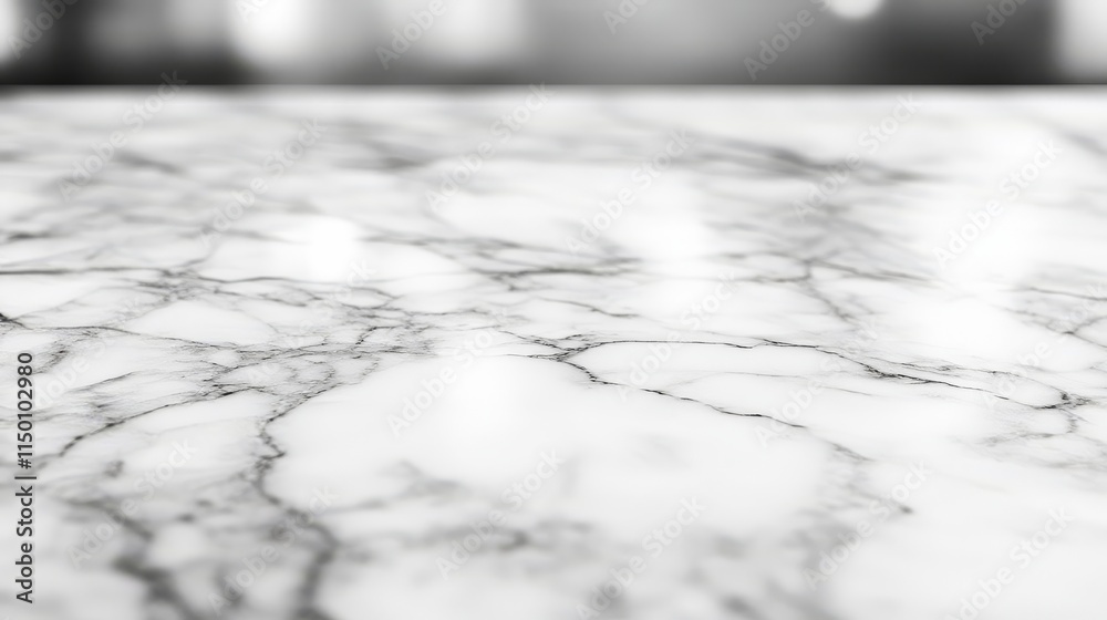 Obraz premium A close-up view of a polished marble surface showcasing intricate veining patterns, emanating elegance and sophistication.