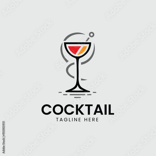  Cocktail Bar Logo Vector Design