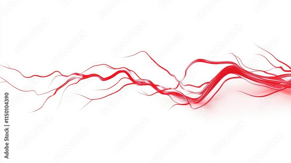 Red electricity isolated on white background.