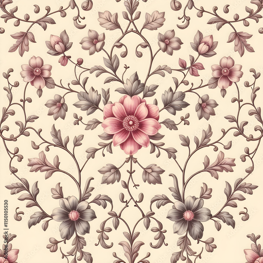 Fototapeta premium seamless pattern with flowers