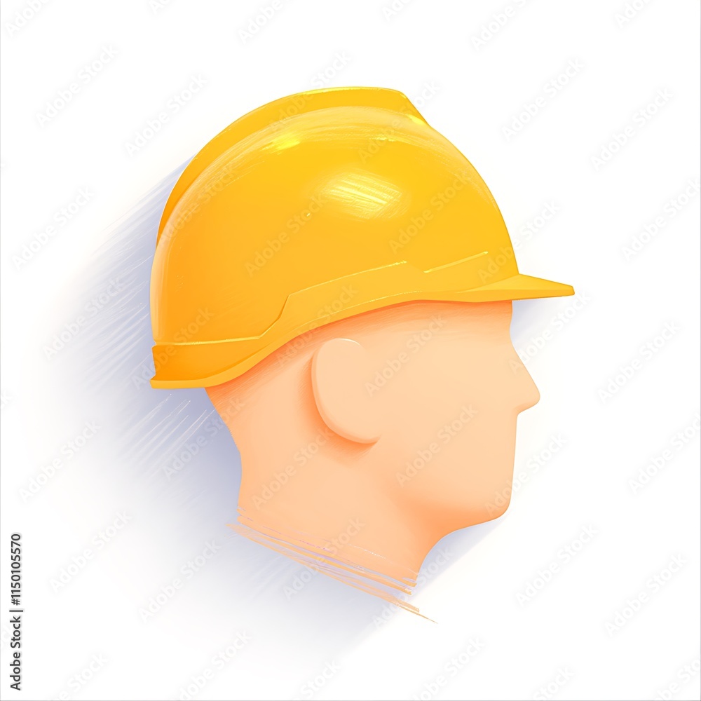 Fototapeta premium Yellow Hard Hat Symbolizing Construction Safety and Protection