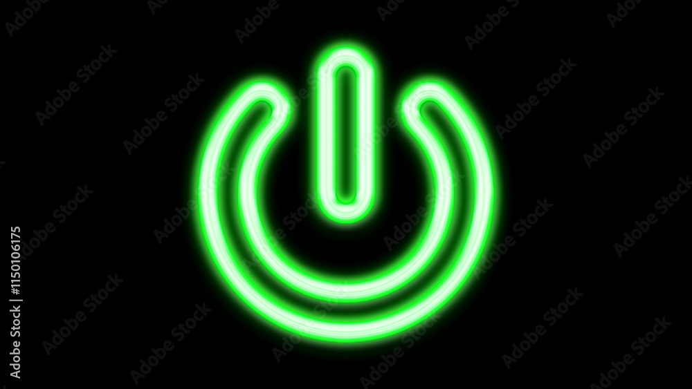 On off button switch icon neon glowing On off button switch icon neon glowing