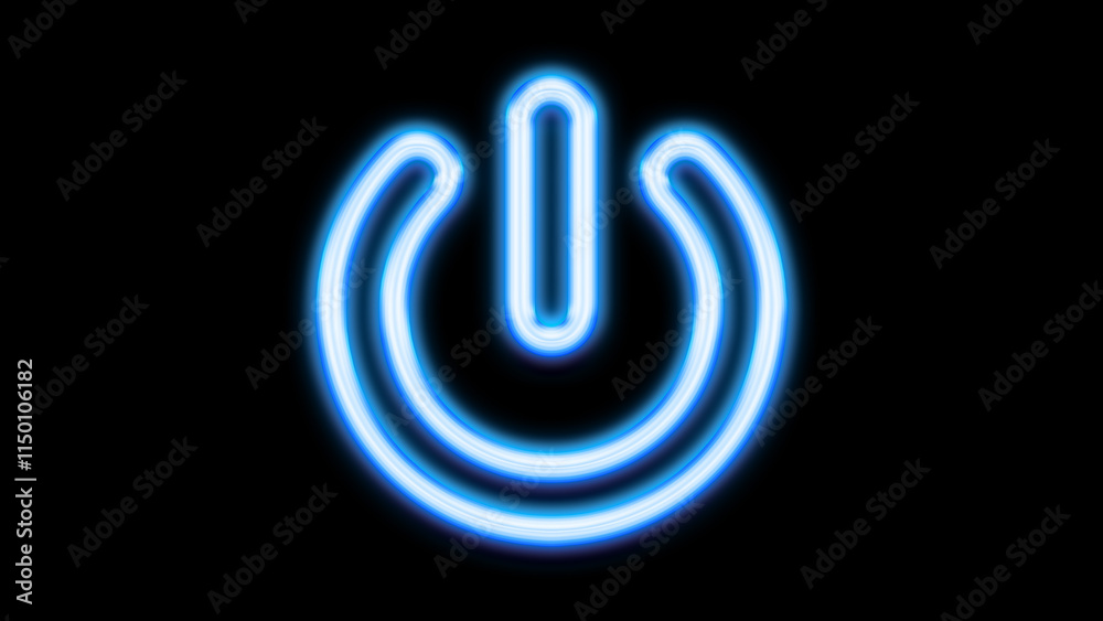 On off button switch icon neon glowing On off button switch icon neon glowing