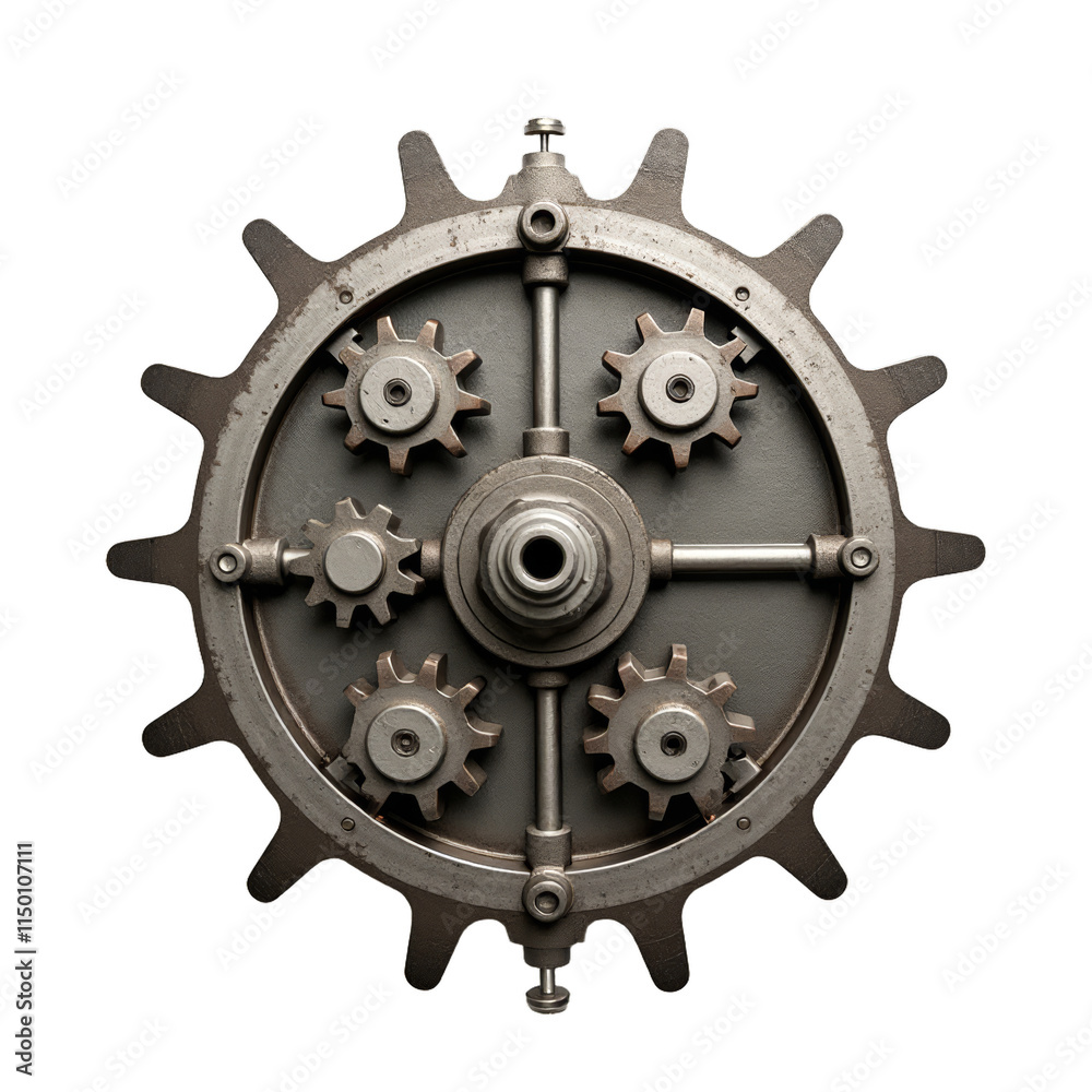 Obraz premium Silver mechanical clock with gears