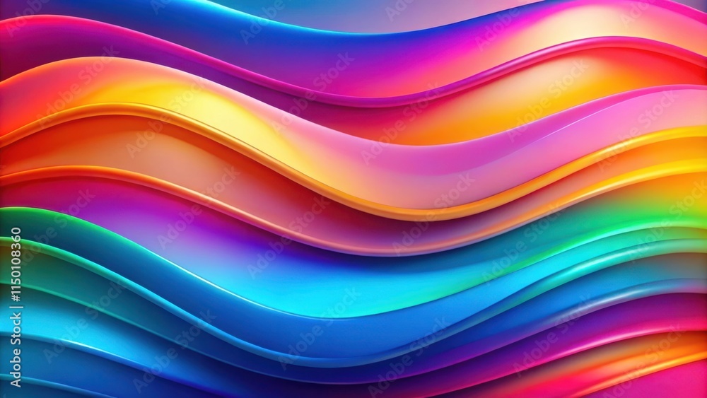 Abstract Rainbow Wavy Lines Art Background With Colorful Gradient And Shiny Glossy Texture Abstract Rainbow Wavy Lines Art Background With Colorful Gradient And Shiny Glossy Texture