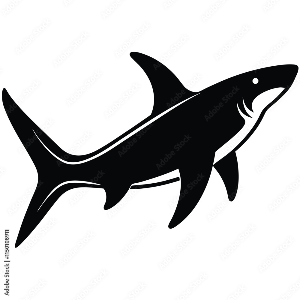 Hammerhead shark silhouette flat design Hammerhead shark silhouette flat design