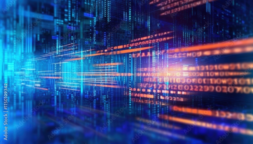 Obraz premium Abstract Digital Programming Visual with Code and Data Streams in a Futuristic Background for Technology Projects and Software Development