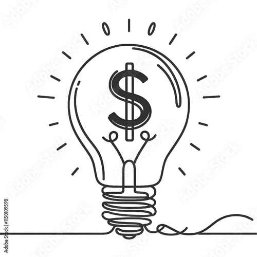 light bulb with dollar sign