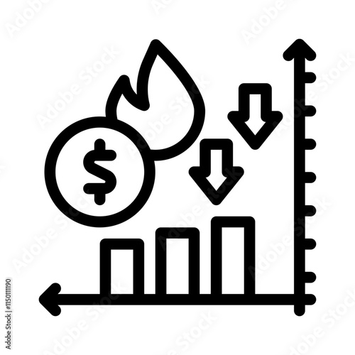decline line icon