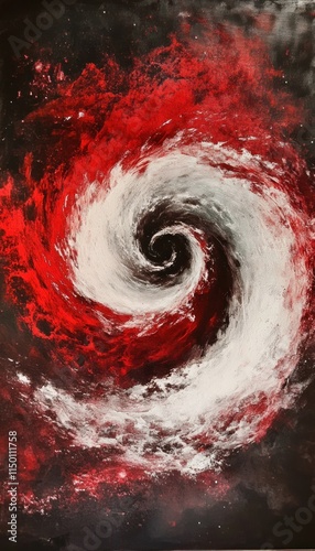 Wallpaper Mural Abstract red and white swirling vortex on black background. Torontodigital.ca