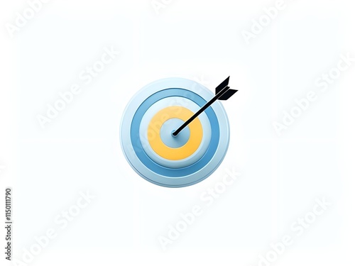 Target and arrow, , aim, goal, arrow on center of the target, illustration icon image, success, cible, objetivo, alvo, bersaglio, laccuracy, bullseye, focus, precision, achievement, direction, strateg