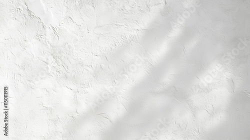 Textured White Wall with Soft Sunlight Shadows