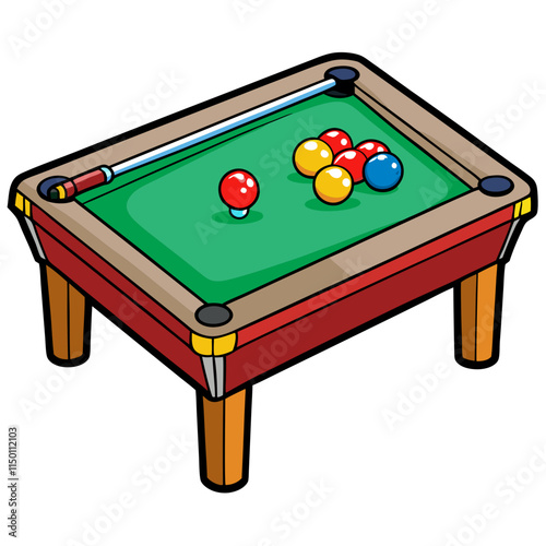 billiard table with balls