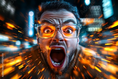 A dynamic action shot of a forex trader in a fast-paced environment, capturing the excitement of closing a profitable trade