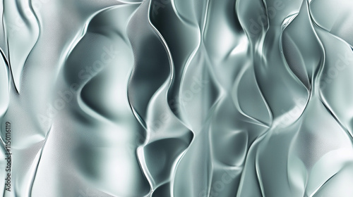 Ethereal Silver Silk: Abstract Waves of Smooth Metallic Texture