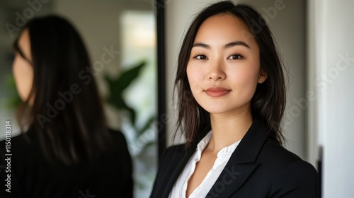 Confident young Asian businesswoman portrait.