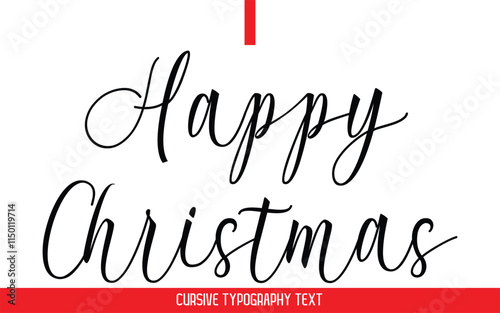 Happy Christmas Text Typography Cursive Style